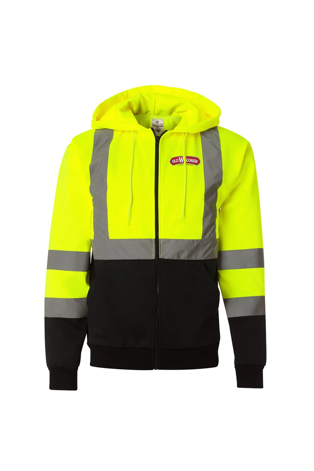 Unisex Hi-Vis Full-Zip Hooded Sweatshirt